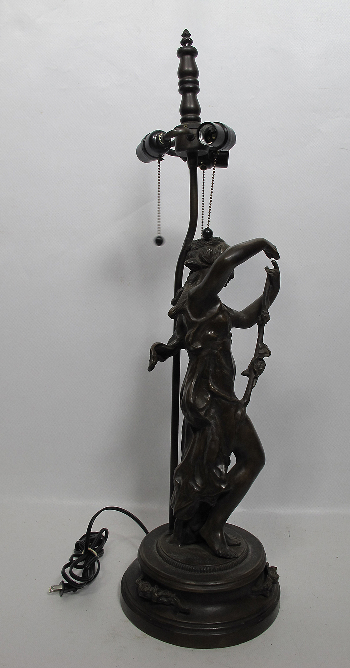 art nouveau spelter lamp